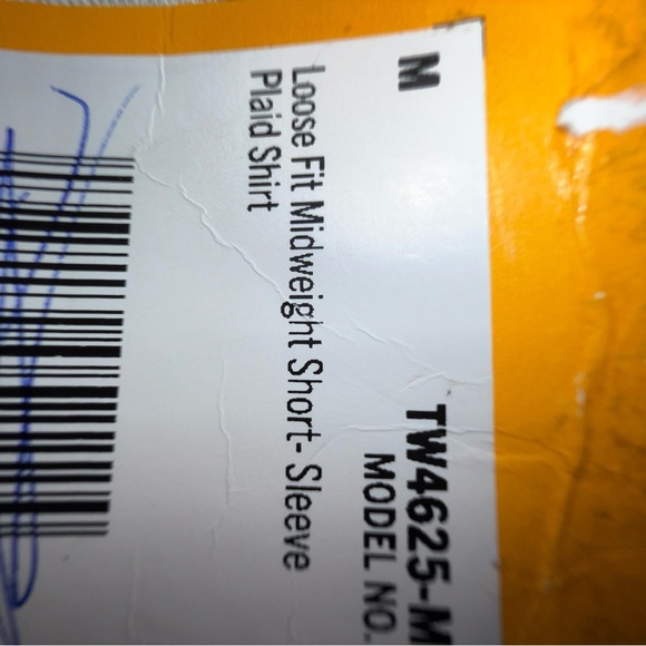 NWT Carhartt Men's off white shirt sleeve Plaid Button Down cotton Shirt Medium - Picture 6 of 13